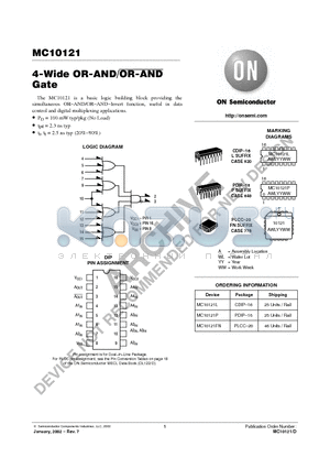 MC10121_02 datasheet - 4-Wide OR-AND/OR-AND Gate