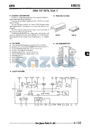 NJU9702 datasheet - SINGLE CHIP DIGITAL DELAY IC