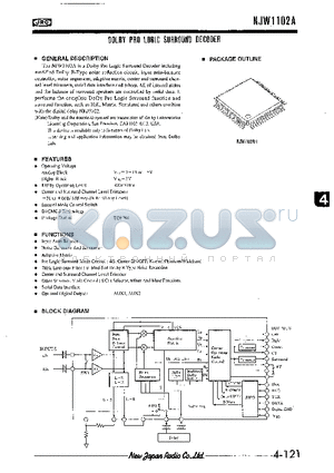 NJW1102AF1 datasheet - DOLBY PRO LOGIC SURROUND DECODER