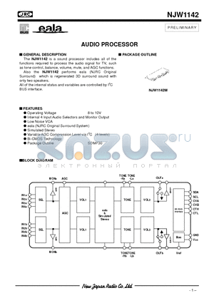 NJW1142 datasheet - AUDIO PROCESSOR