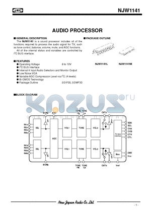 NJW1141 datasheet - AUDIO PROCESSOR