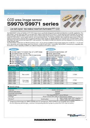 S9971-0906 datasheet - CCD area image sensor Low dark signal g low readout noise/front-illuminated FFT-CCD