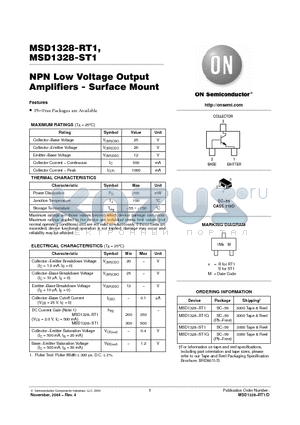 MSD1328-ST1 datasheet - NPN Low Voltage Output Amplifiers