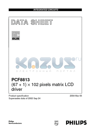 PCF8813U datasheet - (67  1) x 102 pixels matrix LCD driver