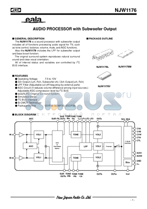 NJW1176M datasheet - AUDIO PROCESSOR with Subwoofer Output