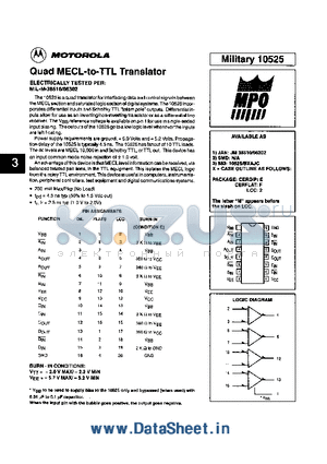 MC10525 datasheet - Quad MECL-to-TTL Translator