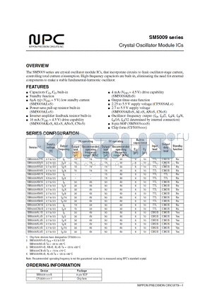 SM5009AL5S datasheet - Crystal Oscillator Module ICs