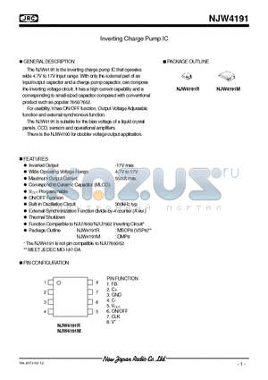 NJW4191 datasheet - Inverting Charge Pump IC