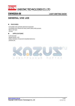 SWH020A-06 datasheet - LIGHT EMITTING DIODE