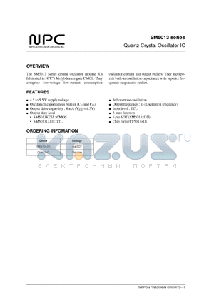 SM5013KDH datasheet - Quartz Crystal Oscillator IC