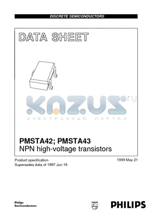 PMSTA42 datasheet - NPN high-voltage transistors