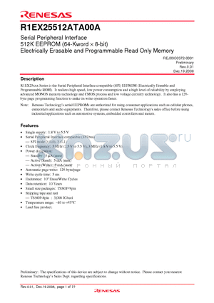 R1EX25512ATA00A datasheet - Serial Peripheral Interface