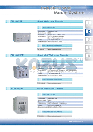 PCH-W206E datasheet - 4-slot Wallmount Chassis