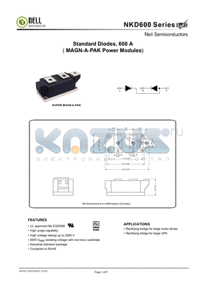 NKD60 datasheet - Standard Diodes, 600 A ( MAGN-A-PAK Power Modules)