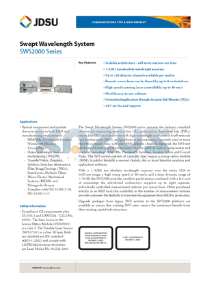 SWS20010-A-2 datasheet - Swept Wavelength System