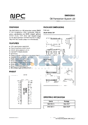 SM5128A1V datasheet - CB Transceiver System LSI