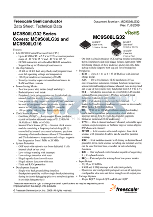 S9S08LG16J0VLF datasheet - 8-bit HCS08 Central Processor Unit (CPU)