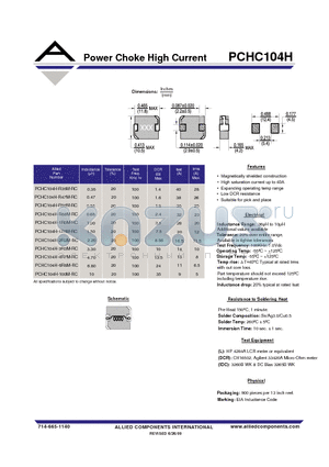 PCHC104H-100M-RC datasheet - Power Choke High Current