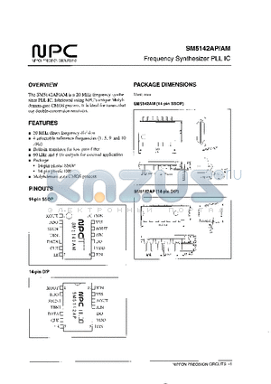 SM5142AP datasheet - Frequency Synthesizer PLL IC