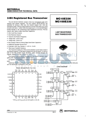 MC10E336 datasheet - 3-BIT REGISTERED BUS TRANSCEIVER