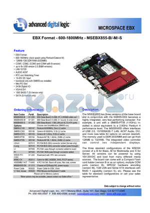 MSEBX855-S datasheet - EBX Base Board