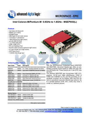 MSEP855L datasheet - smartCore dependent see below