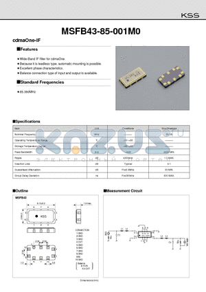 MSFB43-85-001M0 datasheet - cdmaOne-IF