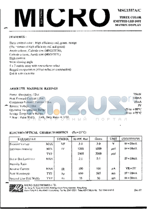 MSG1557C datasheet - THREE COLOR EMITTED LED DOT MATRIX DISPLAY