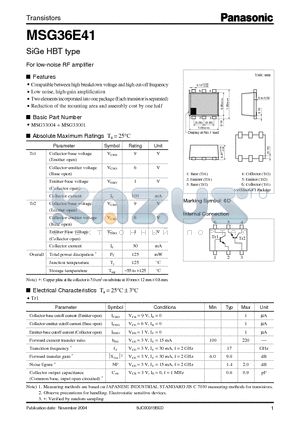 MSG36E41 datasheet - SiGe HBT type