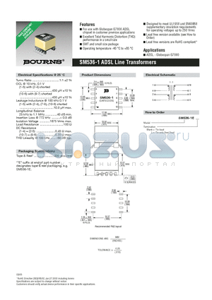 SM536-1EL datasheet - Line Transformers