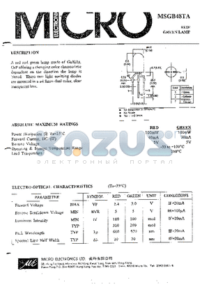 MSGB48TA datasheet - RED/GREEN LAMP