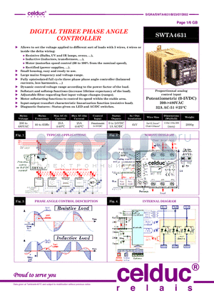 SWTA4631 datasheet - DIGITAL THREE PHASE ANGLE CONTROLLER