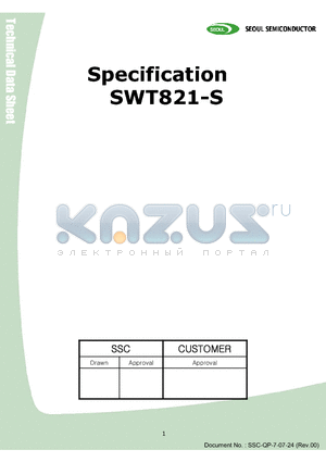 SWT821-S datasheet - Top View LED