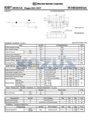 PCHMB200B12A datasheet - IGBT MODULE Chopper 200A 1200V