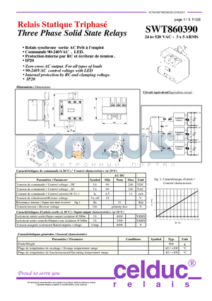 SWT860390 datasheet - Three Phase Solid State Relays