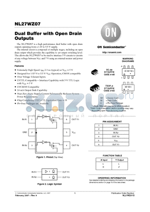 NL27WZ07_07 datasheet - Dual Buffer with Open Drain Outputs