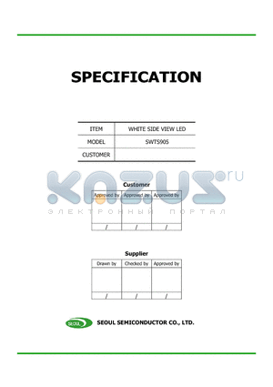 SWTS905 datasheet - WHITE SIDE VIEW LED