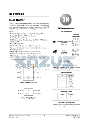 NL27WZ16DTT1G datasheet - Dual Buffer