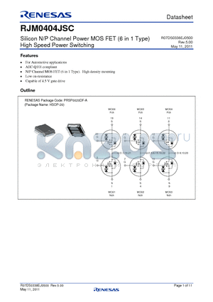RJM0404JSC datasheet - Silicon N/P Channel Power MOS FET (6 in 1 Type) High Speed Power Switching