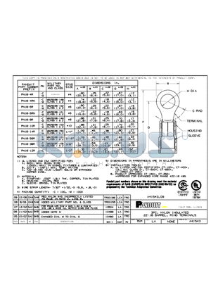 PN18-14R datasheet - 3PC. NYLON INSULATED 22-18 BARREL, RING TERMINALS