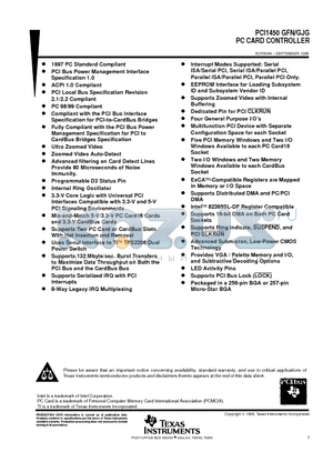 PCI1450GJG datasheet - PC Card Controllers