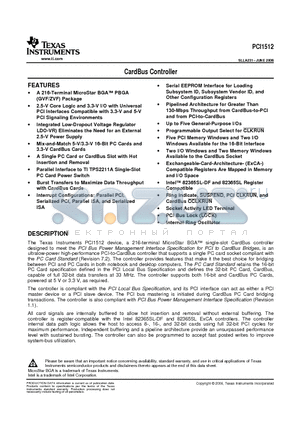 PCI1512 datasheet - CardBus Controller