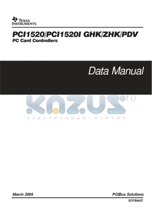 PCI1520 datasheet - PC CARD CONTROLLERS