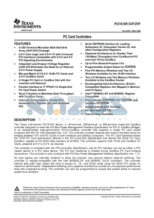PCI1510RGVF datasheet - PC Card Controllers