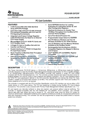 PCI1510RZVF datasheet - PC Card Controllers