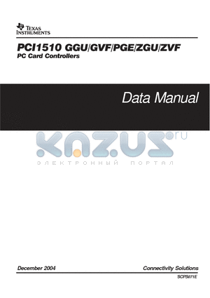 PCI1510ZGU datasheet - PC CARD CONTROLLERS