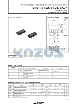 SA04 datasheet - THYRISTOR ARRAY SA SERIES FOR STROBE FLASHER