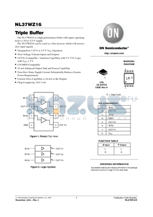 NL37WZ16US datasheet - Triple Buffer