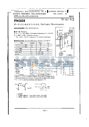 PN205 datasheet - DARLINGTON PHOTOTRANSISTOR