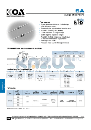 SA05CT52A301N datasheet - surge absorbers